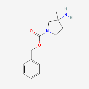 molecular formula C13H18N2O2 B572701 苄基3-氨基-3-甲基吡咯烷-1-羧酸酯 CAS No. 1215020-90-8