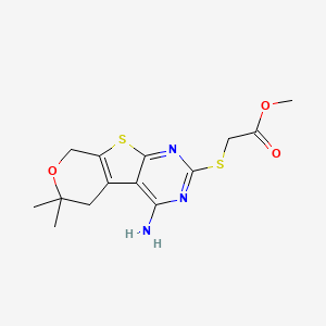 molecular formula C14H17N3O3S2 B5727025 methyl 2-[(3-amino-12,12-dimethyl-11-oxa-8-thia-4,6-diazatricyclo[7.4.0.02,7]trideca-1(9),2,4,6-tetraen-5-yl)sulfanyl]acetate 
