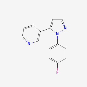 molecular formula C14H10FN3 B572704 3-(1-(4-fluorophenyl)-1H-pyrazol-5-yl)pyridine CAS No. 1269291-20-4