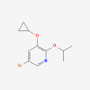 molecular formula C11H14BrNO2 B572705 5-Bromo-3-cyclopropoxy-2-isopropoxypyridine CAS No. 1243467-36-8