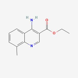 molecular formula C13H14N2O2 B572706 Ethyl 4-amino-8-methylquinoline-3-carboxylate CAS No. 1234922-77-0