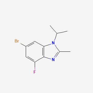 molecular formula C11H12BrFN2 B572707 6-bromo-4-fluoro-1-isopropyl-2-methyl-1H-benzo[d]imidazole CAS No. 1231930-33-8
