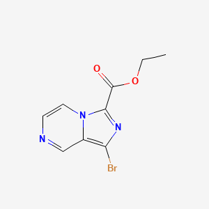 molecular formula C9H8BrN3O2 B572708 Ethyl 1-bromoimidazo[1,5-a]pyrazine-3-carboxylate CAS No. 1304064-99-0