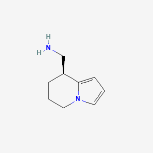 molecular formula C9H14N2 B572713 (S)-(5,6,7,8-Tetrahydroindolizin-8-yl)methanamine CAS No. 1217602-14-6