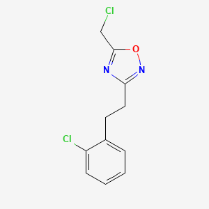 molecular formula C11H10Cl2N2O B572718 5-Chloromethyl-3-[2-(2-chlorophenyl)ethyl]-[1,2,4]oxadiazole CAS No. 1355171-00-4