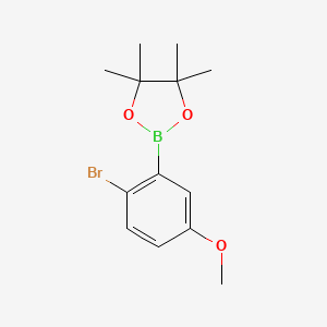 molecular formula C13H18BBrO3 B572719 2-(2-Bromo-5-methoxyphenyl)-4,4,5,5-tetramethyl-1,3,2-dioxaborolane CAS No. 1256781-58-4