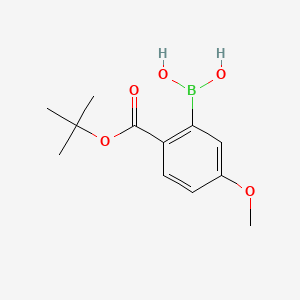 molecular formula C12H17BO5 B572720 [2-(叔丁氧羰基)-5-甲氧基苯基]硼酸 CAS No. 1309981-67-6