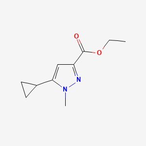 molecular formula C10H14N2O2 B572722 ethyl 5-cyclopropyl-1-methyl-1H-pyrazole-3-carboxylate CAS No. 1223748-44-4