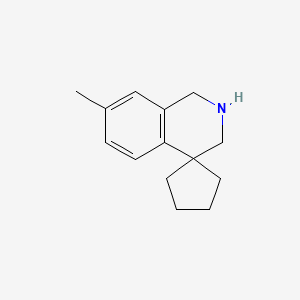 molecular formula C14H19N B572723 7'-methyl-2',3'-dihydro-1'H-spiro[cyclopentane-1,4'-isoquinoline] CAS No. 1268142-57-9