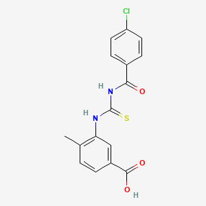 molecular formula C16H13ClN2O3S B5727262 3-[(4-Chlorobenzoyl)carbamothioylamino]-4-methylbenzoic acid CAS No. 433698-94-3