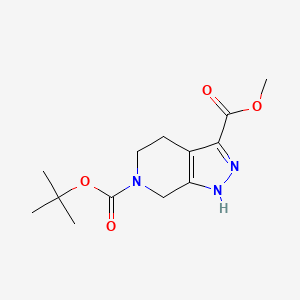 molecular formula C13H19N3O4 B572733 6-tert-butyl 3-methyl 1H,4H,5H,6H,7H-pyrazolo[3,4-c]pyridine-3,6-dicarboxylate CAS No. 1206248-72-7