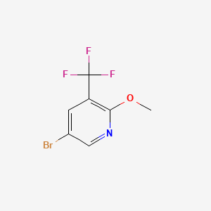 molecular formula C7H5BrF3NO B572742 5-Bromo-2-methoxy-3-(trifluoromethyl)pyridine CAS No. 1214377-42-0