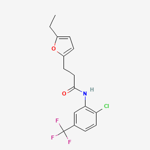 molecular formula C16H15ClF3NO2 B5727447 N-[2-chloro-5-(trifluoromethyl)phenyl]-3-(5-ethylfuran-2-yl)propanamide 