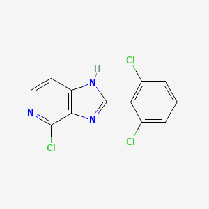 molecular formula C12H6Cl3N3 B572750 4-Chloro-2-(2,6-dichlorophenyl)-3H-imidazo[4,5-c]pyridine CAS No. 1334411-81-2