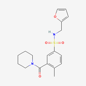 molecular formula C18H22N2O4S B5727521 N-(furan-2-ylmethyl)-4-methyl-3-(piperidin-1-ylcarbonyl)benzenesulfonamide 