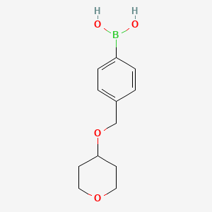 molecular formula C12H17BO4 B572769 4-(Tetrahydropyran-4-yloxymethy)phenylboronic acid CAS No. 1256358-78-7