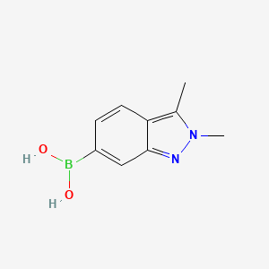 molecular formula C9H11BN2O2 B572776 2,3-Dimethyl-2H-indazole-6-boronic acid CAS No. 1253912-00-3