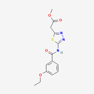 molecular formula C14H15N3O4S B5727768 Methyl 2-[5-[(3-ethoxybenzoyl)amino]-1,3,4-thiadiazol-2-yl]acetate 