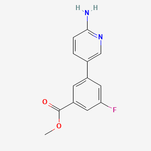 molecular formula C13H11FN2O2 B572780 3-(6-氨基吡啶-3-基)-5-氟苯甲酸甲酯 CAS No. 1314987-71-7