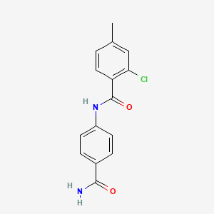 molecular formula C15H13ClN2O2 B5727836 N-(4-carbamoylphenyl)-2-chloro-4-methylbenzamide 