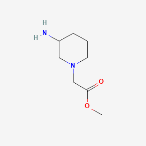 molecular formula C8H16N2O2 B572786 (3-Amino-piperidin-1-yl)-acetic acid methyl ester CAS No. 1248111-37-6