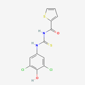 molecular formula C12H8Cl2N2O2S2 B5727875 N-[(3,5-dichloro-4-hydroxyphenyl)carbamothioyl]thiophene-2-carboxamide 