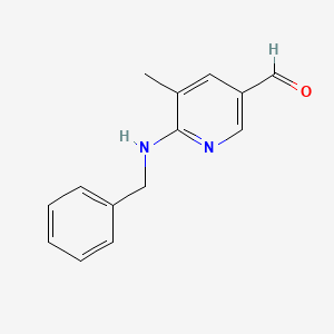 molecular formula C14H14N2O B572789 6-(Benzylamino)-5-methylnicotinaldehyde CAS No. 1355217-99-0
