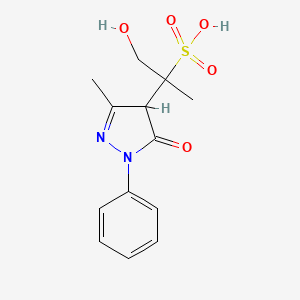 molecular formula C13H16N2O5S B572790 4,5-Dihydro-alpha-(hydroxymethyl)-alpha,3-dimethyl-5-oxo-1-phenyl-1H-pyrazole-4-methanesulfonic acid CAS No. 1242471-40-4