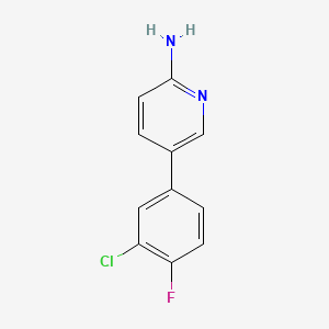 molecular formula C11H8ClFN2 B572793 5-(3-Chloro-4-fluorophenyl)pyridin-2-amine CAS No. 1314985-70-0