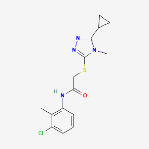 molecular formula C15H17ClN4OS B5727956 N-(3-chloro-2-methylphenyl)-2-[(5-cyclopropyl-4-methyl-4H-1,2,4-triazol-3-yl)sulfanyl]acetamide 