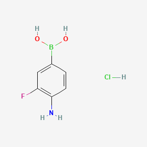 molecular formula C6H8BClFNO2 B572801 4-氨基-3-氟苯硼酸盐酸盐 CAS No. 1256355-32-4