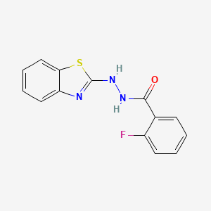 molecular formula C14H10FN3OS B5728057 N'-(1,3-benzothiazol-2-yl)-2-fluorobenzohydrazide 