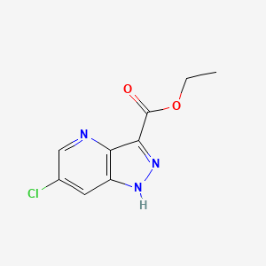 molecular formula C9H8ClN3O2 B572807 ethyl 6-chloro-1H-pyrazolo[4,3-b]pyridine-3-carboxylate CAS No. 1363380-62-4