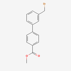 molecular formula C15H13BrO2 B572813 Methyl 3'-(bromomethyl)-[1,1'-biphenyl]-4-carboxylate CAS No. 1311291-88-9