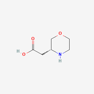 molecular formula C6H11NO3 B572828 (R)-Morpholin-3-yl-acetic acid CAS No. 1257848-43-3