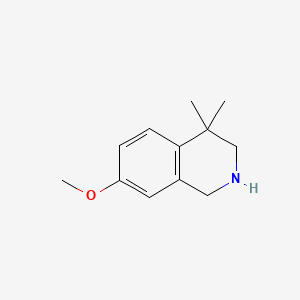 molecular formula C12H17NO B572831 7-Methoxy-4,4-dimethyl-1,2,3,4-tetrahydroisoquinoline CAS No. 1267980-37-9