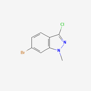 molecular formula C8H6BrClN2 B572833 6-溴-3-氯-1-甲基-1H-吲唑 CAS No. 1243472-33-4
