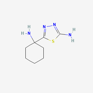 molecular formula C8H14N4S B572841 5-(1-Aminocyclohexyl)-1,3,4-thiadiazol-2-amine CAS No. 1243249-98-0