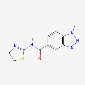 molecular formula C11H11N5OS B5728428 N-(4,5-dihydro-1,3-thiazol-2-yl)-1-methylbenzotriazole-5-carboxamide 