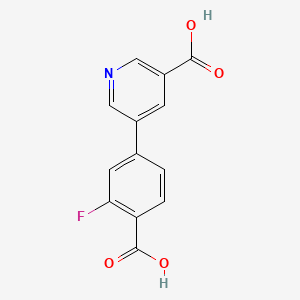 molecular formula C13H8FNO4 B572845 5-(4-Carboxy-3-fluorophenyl)nicotinic acid CAS No. 1258613-93-2