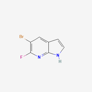 molecular formula C7H4BrFN2 B572851 5-bromo-6-fluoro-1H-pyrrolo[2,3-b]pyridine CAS No. 1207625-29-3