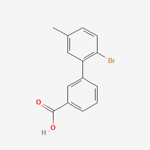 molecular formula C14H11BrO2 B572853 2'-溴-5'-甲基联苯-3-甲酸 CAS No. 1215206-43-1
