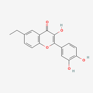 molecular formula C17H14O5 B572858 2-(3,4-二羟基苯基)-6-乙基-3-羟基色满-4-酮 CAS No. 1313738-76-9