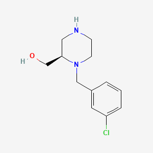 molecular formula C12H17ClN2O B572859 (R)-(1-(3-Chlorobenzyl)piperazin-2-yl)methanol CAS No. 1263286-37-8