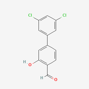 molecular formula C13H8Cl2O2 B572860 5-(3,5-二氯苯基)-2-甲酰基苯酚 CAS No. 1262003-94-0