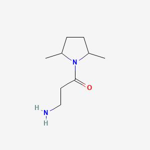 molecular formula C9H18N2O B572863 3-Amino-1-(2,5-dimethylpyrrolidin-1-yl)propan-1-one CAS No. 1244060-13-6