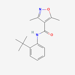 molecular formula C16H20N2O2 B5728701 N-(2-tert-butylphenyl)-3,5-dimethyl-1,2-oxazole-4-carboxamide 