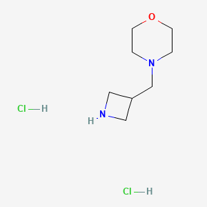 molecular formula C8H18Cl2N2O B572872 4-(Azetidin-3-ylmethyl)morpholine dihydrochloride CAS No. 1323155-31-2