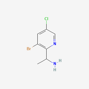 molecular formula C7H8BrClN2 B572876 1-(3-Bromo-5-chloropyridin-2-YL)ethanamine CAS No. 1270517-77-5