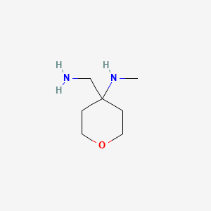 molecular formula C7H16N2O B572877 4-(aminomethyl)-N-methyloxan-4-amine CAS No. 1249639-43-7